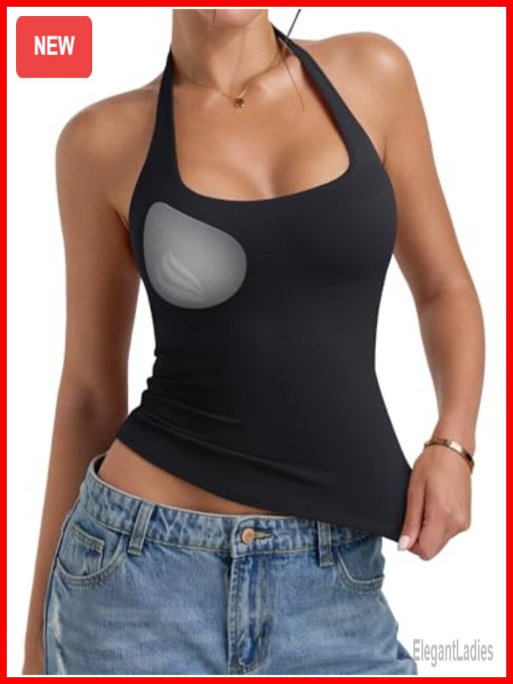 Padded Halter Tank Top Built in Bra Backless Y2K Going Out Sleeveless Top
